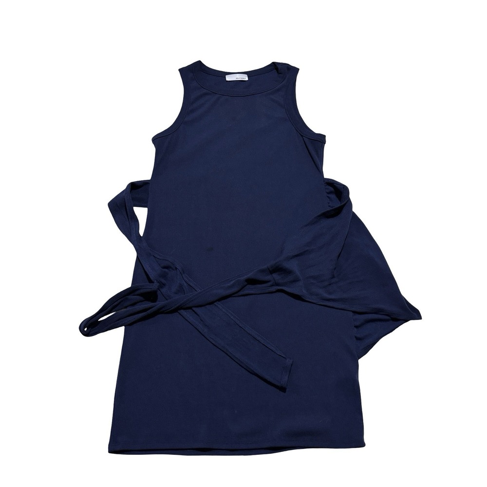 Heatherly Women's Waist Wrap Dress Navy *Stained* Size Large 16 x 36